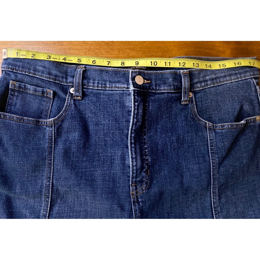 Banana Republic High-Rise Barrel Jean Dark Wash Utility Blue Denim 32/14 - Picture 6 of 10